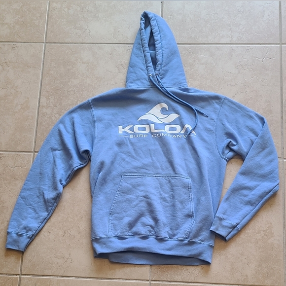 2/$12 hoodies- Koloa Men's Wave Logo Hoodie, Carolina Blue, Medium - Picture 2 of 7